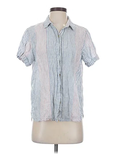 Pre-owned Thread & Supply Short Sleeve Blouse In Blue