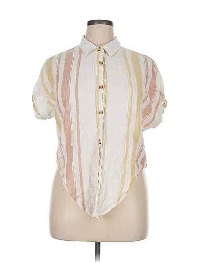 Pre-owned Thread & Supply Short Sleeve Blouse In Ivory