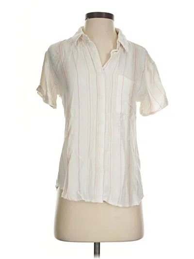 Pre-owned Thread & Supply Short Sleeve Blouse In Ivory