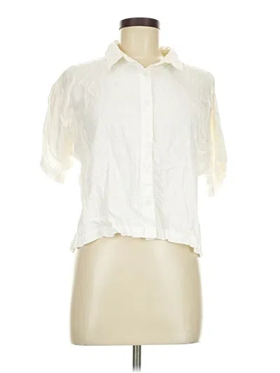 Pre-owned Thread & Supply Short Sleeve Blouse In Ivory