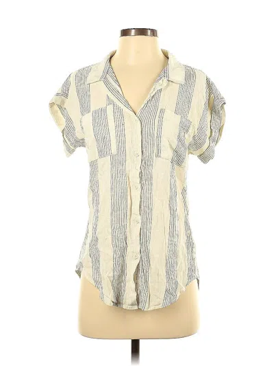 Pre-owned Thread & Supply Short Sleeve Blouse In White