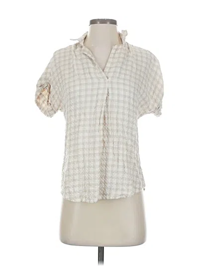 Pre-owned Thread & Supply Short Sleeve Blouse In White