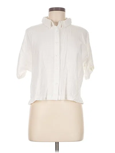Pre-owned Thread & Supply Short Sleeve Blouse In White