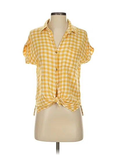 Pre-owned Thread & Supply Short Sleeve Blouse In Yellow