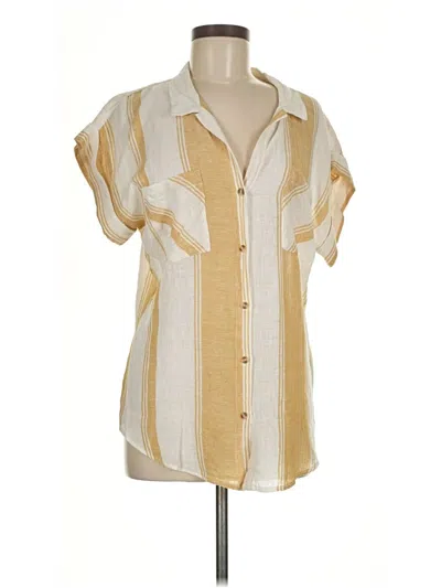 Pre-owned Thread & Supply Short Sleeve Blouse In Yellow