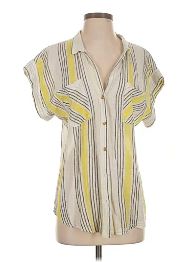 Pre-owned Thread & Supply Short Sleeve Blouse In Yellow