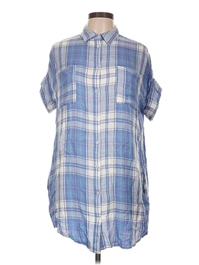 Thread & Supply Short Sleeve Button Down Shirt In Blue