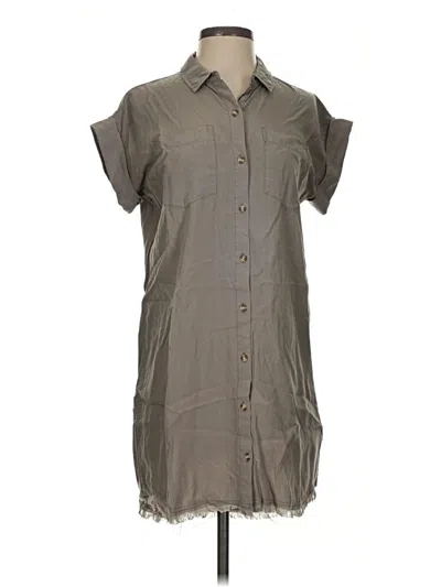 Pre-owned Thread & Supply Short Sleeve Button Down Shirt In Gray