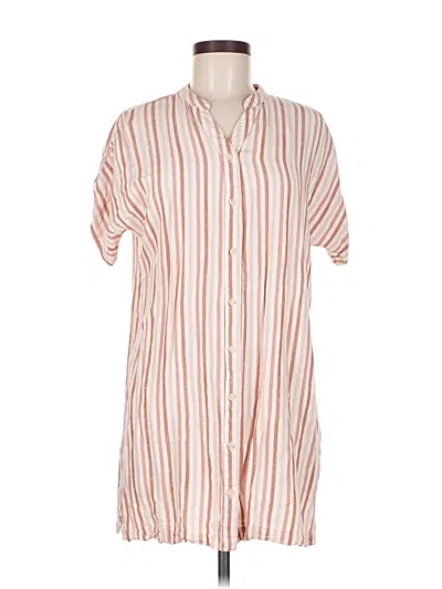 Pre-owned Thread & Supply Short Sleeve Button Down Shirt In Orange