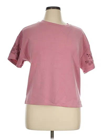 Pre-owned Thread & Supply Short Sleeve Top Pink Mock Neckline Tops