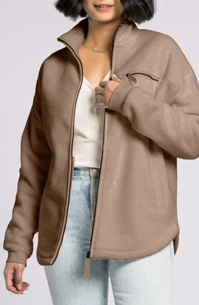 Thread & Supply Skye Fleece Zip Jacket In Neutral
