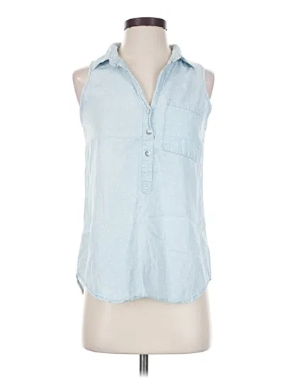 Pre-owned Thread & Supply Sleeveless Button Down Shirt In Blue