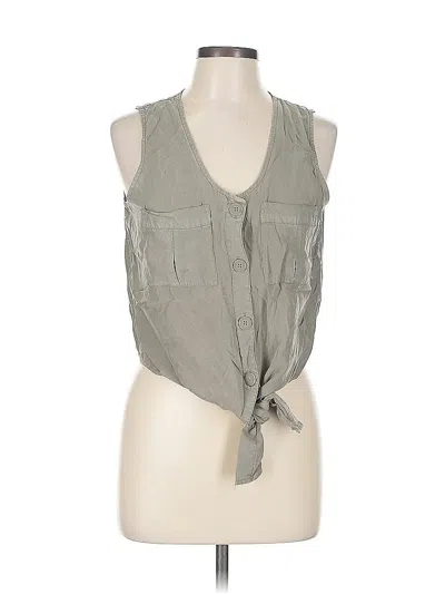 Pre-owned Thread & Supply Sleeveless Button Down Shirt In Green