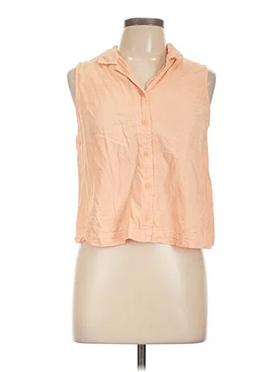 Pre-owned Thread & Supply Sleeveless Button Down Shirt In Orange