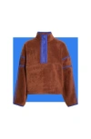 Thread & Supply Soft Faux Shearling Half-zip Pullover In Neutral