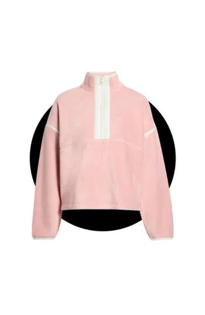 Thread & Supply Soft Fleece Half Zip Pullover In Pink Clay