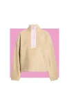 Thread & Supply Soft Fleece Half Zip Pullover In Brown