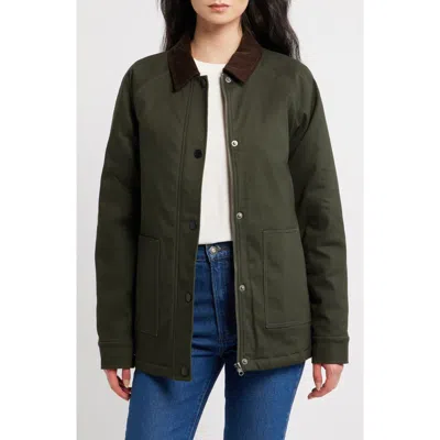 Thread & Supply Stretch Cotton Twill Chore Coat In Green
