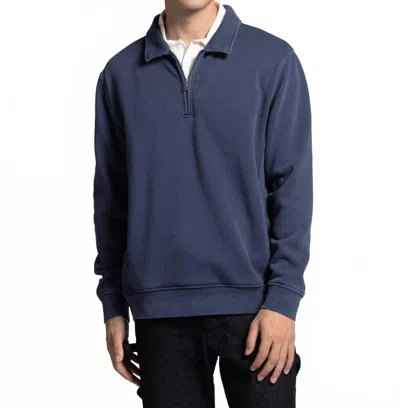 Thread & Supply Surplus Quarter Zip Pullover In Odyssey Grey In Blue