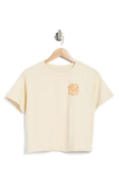 Thread & Supply Take It Easy Cotton Graphic Crop T-shirt In Limestone
