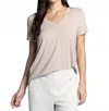 Thread & Supply Tatiana Short Sleeve Tee In Frappe Heather In Neutral