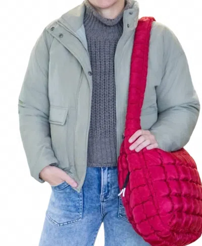 Thread & Supply The Aspen Puffer Jacket In Light Olive In Blue