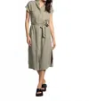 Thread & Supply Tillie Side Slits Midi Dress In Sage In Gray