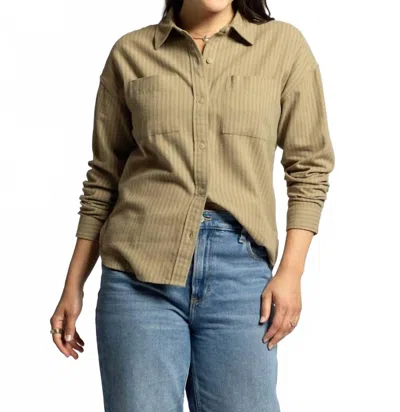 Thread & Supply Vermont Button Down Shirt In Elmwood Tonal In Green