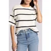 Thread & Supply Viola Stripe Short Sleeve Cotton Sweater