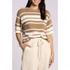 Thread & Supply Viola Stripe Short Sleeve Cotton Sweater