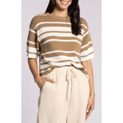 Thread & Supply Viola Stripe Short Sleeve Cotton Sweater