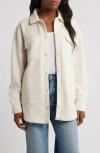 Thread & Supply Whipstitch Detail Polar Fleece Shirt Jacket In Gray
