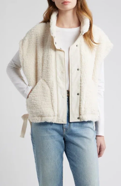 Thread & Supply Wubby High Pile Fleece Vest In Neutral