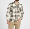 THREAD & SUPPLY XANDER FLANNEL LONG SLEEVE SHIRT IN BLACK OLIVE