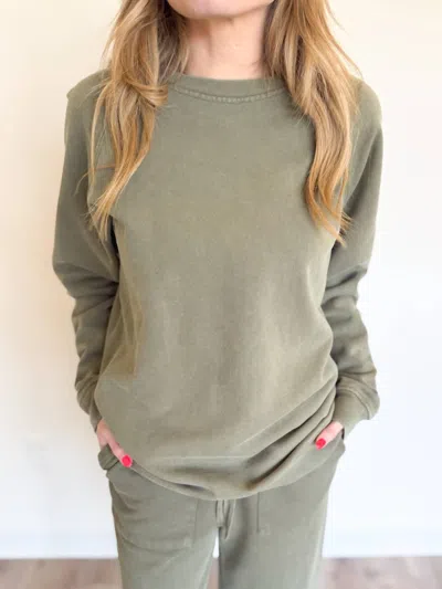 Thread & Supply Yareli Sweatshirt In Dusty Olive In Green