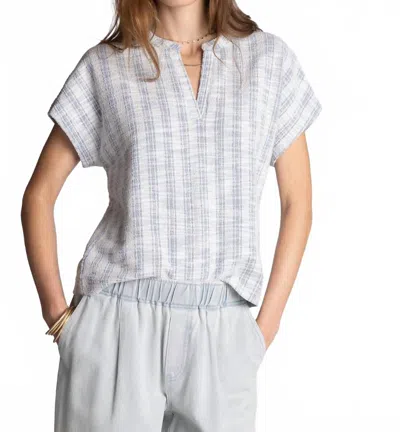Thread & Supply Zaria Short Sleeve Top In Blue/white