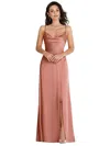 Thread Bridesmaid Cowl-neck A-line Maxi Dress With Adjustable Straps