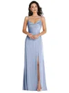 Thread Bridesmaid Cowl-neck A-line Maxi Dress With Adjustable Straps
