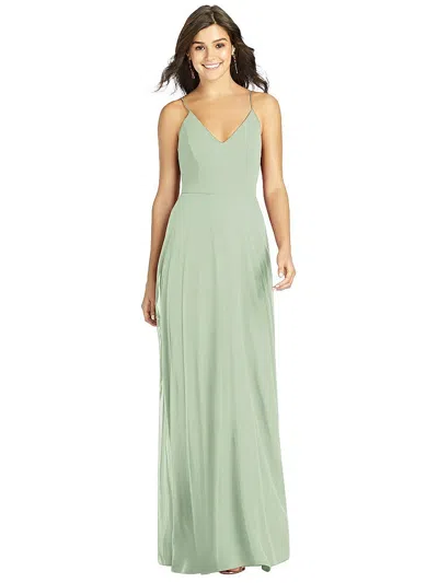 Thread Bridesmaid Criss Cross Back A-line Maxi Dress In Green