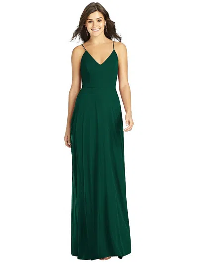 Thread Bridesmaid Criss Cross Back A-line Maxi Dress In Green