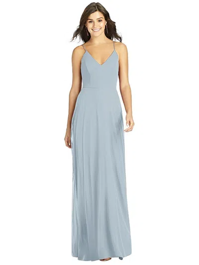 Thread Bridesmaid Criss Cross Back A-line Maxi Dress In Gray