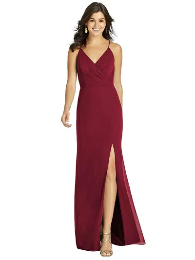 Thread Bridesmaid Criss Cross Back Mermaid Wrap Dress In Red
