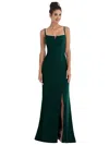 Thread Bridesmaid Notch Crepe Trumpet Gown With Front Slit