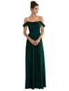 Thread Bridesmaid Off-the-shoulder Draped Neckline Maxi Dress