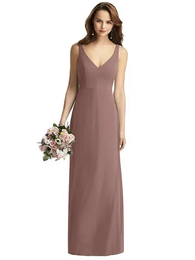 Thread Bridesmaid Sleeveless V-back Long Trumpet Gown In Pink