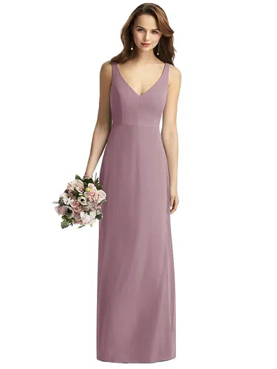 Thread Bridesmaid Sleeveless V-back Long Trumpet Gown In Pink