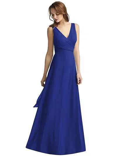 Thread Bridesmaid Sleeveless V-neck Chiffon Wrap Dress