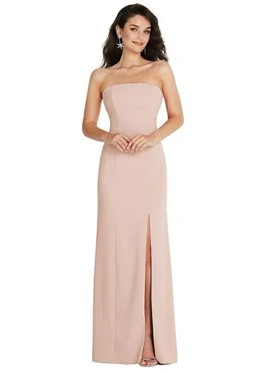 Thread Bridesmaid Strapless Scoop Back Maxi Dress With Front Slit