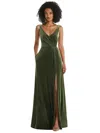 Thread Bridesmaid Velvet Maxi Dress With Shirred Bodice And Front Slit