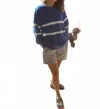 Thread + Butter Alpaca Stripe Sweater In Blue & White In Blue
